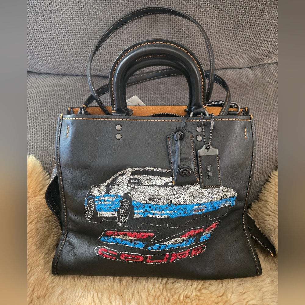 COACH Rogue 1941 Car Embellished Leather Satchel